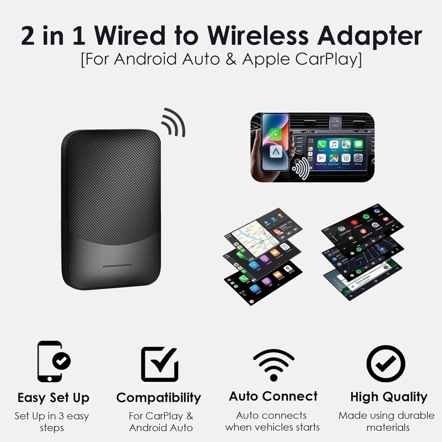 AirLink Sync Wireless CarPlay Adapter – Instant Plug-and-Play Connectivity for Any Car